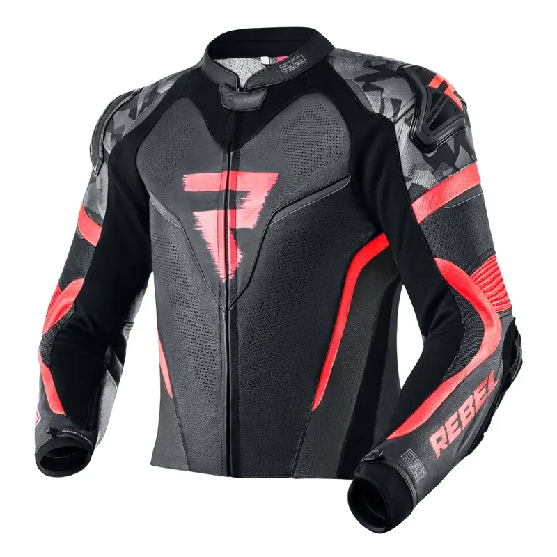 Nízká Cena Bunda na motorku Rebelhorn Rebel černo-fluo červená výprodej