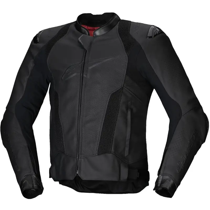 Časově Omezené Kožená bunda na motorku Alpinestars Missile 3 Airflow černo-černá