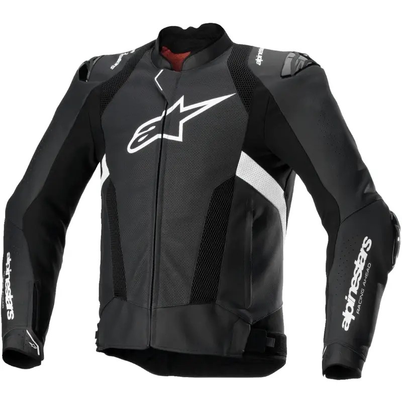 Nejlepší Cena Kožená bunda na motorku Alpinestars Missile 3 Airflow černo-bílá