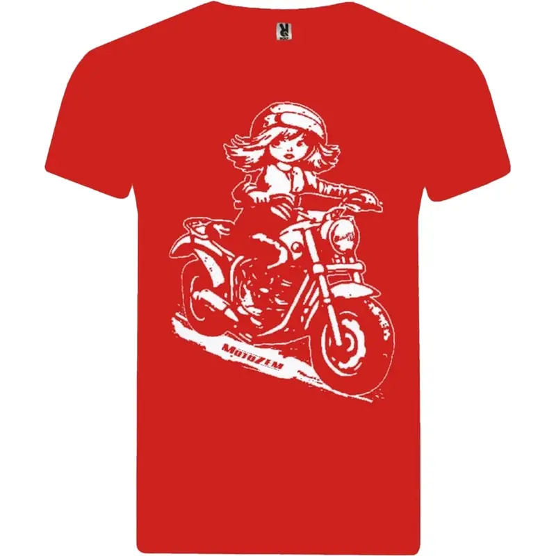 Ověřený Dětské dívčí triko MotoZem - Motorkářka červené