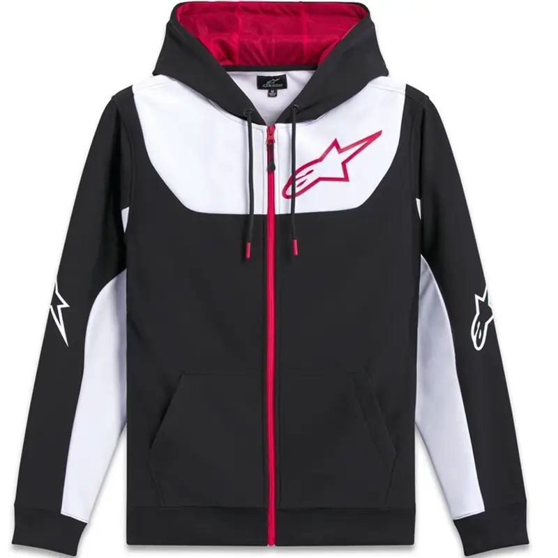 Vysoce Kvalitní Mikina Alpinestars Sessions 3 Hoodie černo-bílo-červená