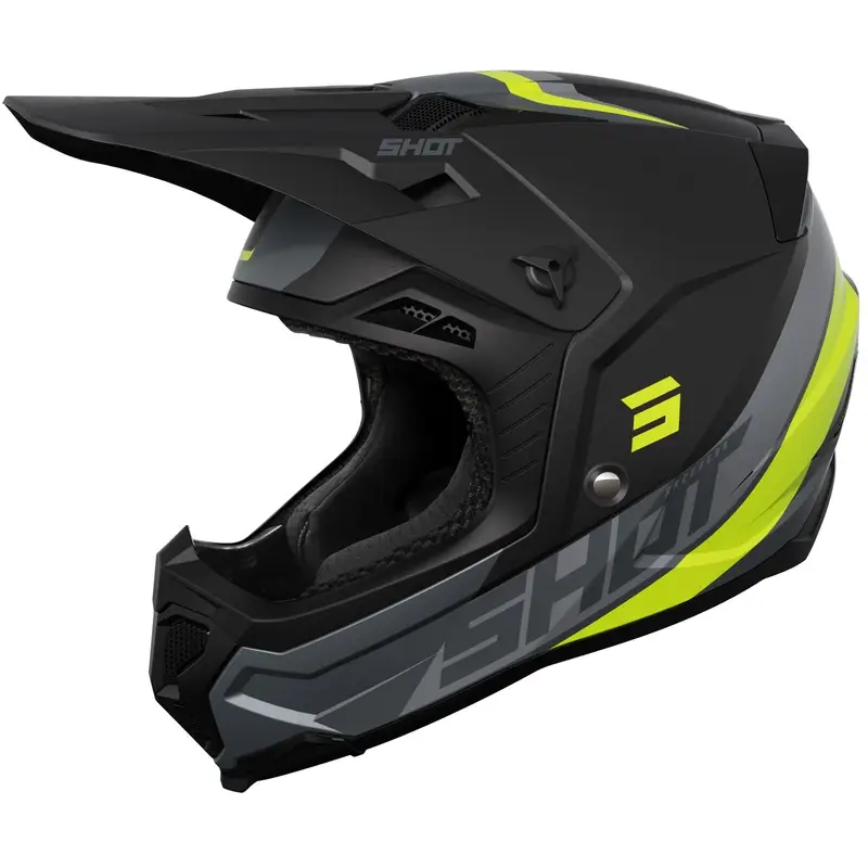 Autentický Motokrosová helma Shot Core Custom černo-fluo žlutá