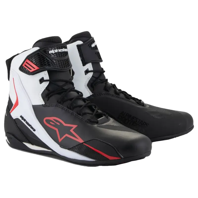 Boty na motorku Alpinestars Faster-4 černo-bílo-červené Aktuální