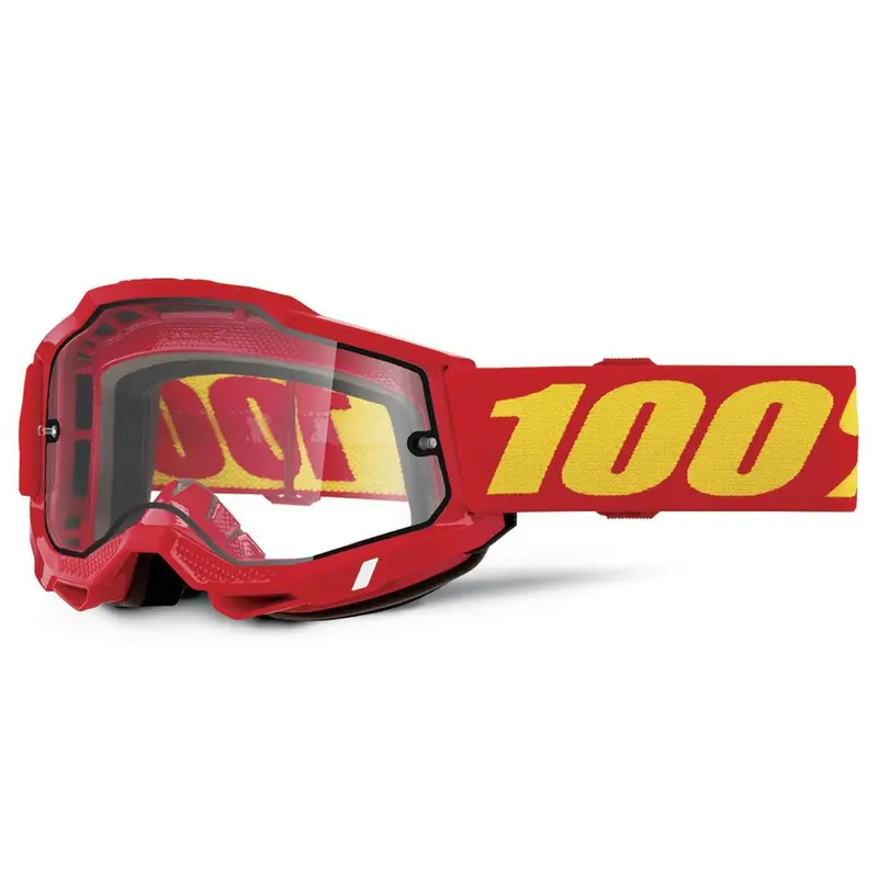 Hit Sezóny Motokrosové brýle 100% ACCURI 2 Enduro červené s dvojitým čirým plexi