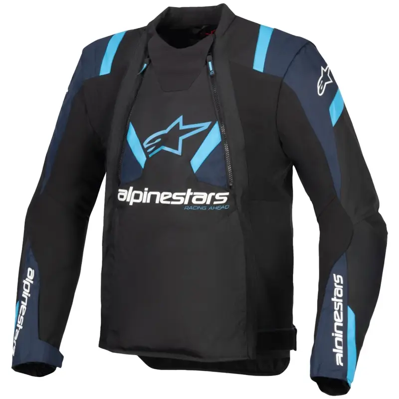 Bunda na motorku Alpinestars T-Stunt Air černo-modro-světle modrá Akční Cena