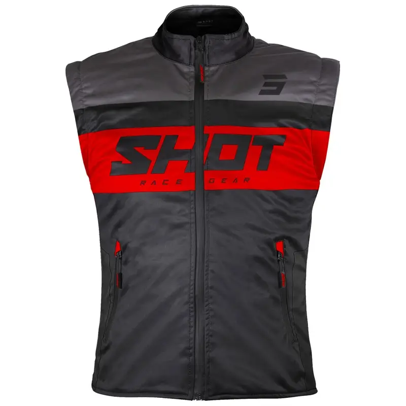 Vesta na motorku Shot Bodywarmer Lite černo-červená Finální Výprodej
