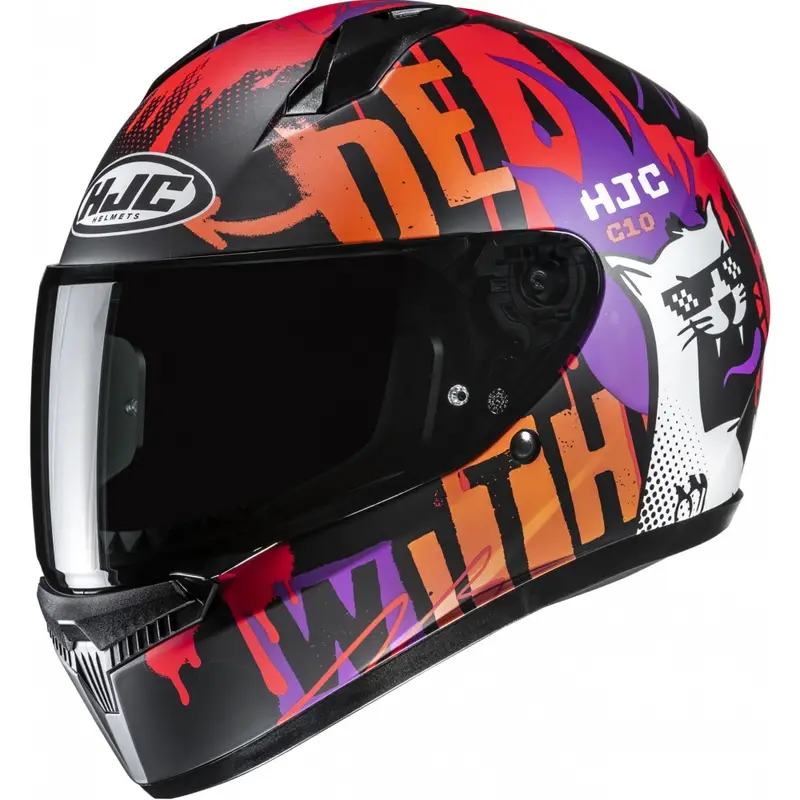 Dětská integrální helma na motorku HJC C10 Fop MC7SF černo-oranžovo-fialová Vrácení Zdarma