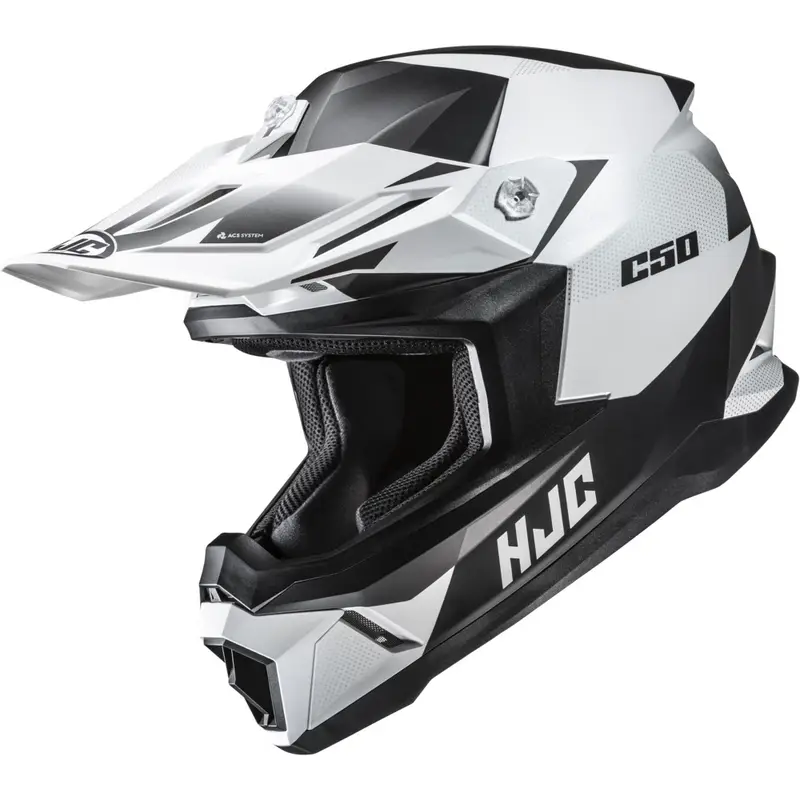 Časově Omezené Motokrosová helma HJC C50 Slide MC10SF černo-bílá