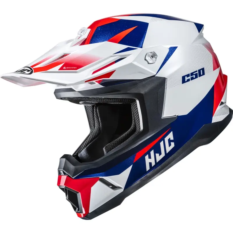 Motokrosová helma HJC C50 Slide MC21 bílo-modro-červená Cenově Výhodný