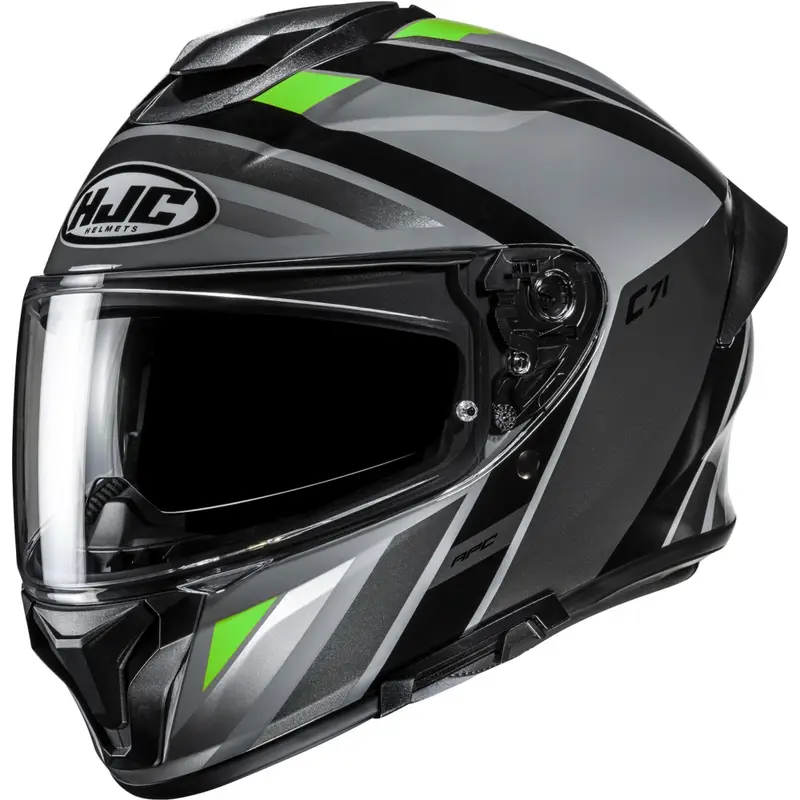 Cenová Bomba Integrální helma na motorku HJC C71 Faber MC4 černo-šedo-fluo zelená