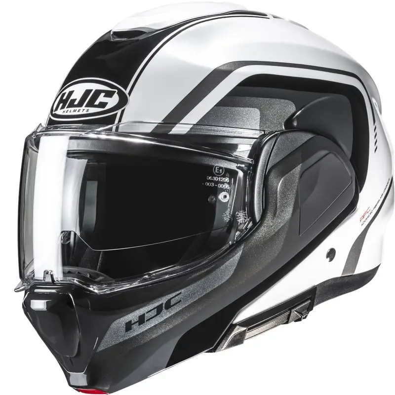 Top Prodej Překlápěcí helma na motorku HJC F100 Reff MC1 černo-bílá
