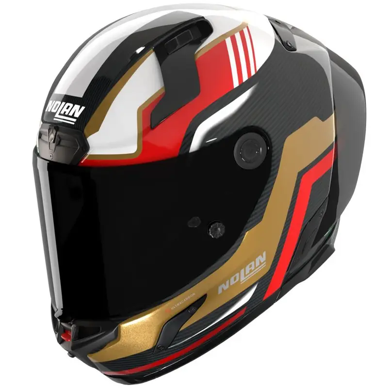 Integrální helma na motorku Nolan X-804 RS Ultra Carbon Piega lesklá černo-zlato-červeno-zelená Víkendová Akce