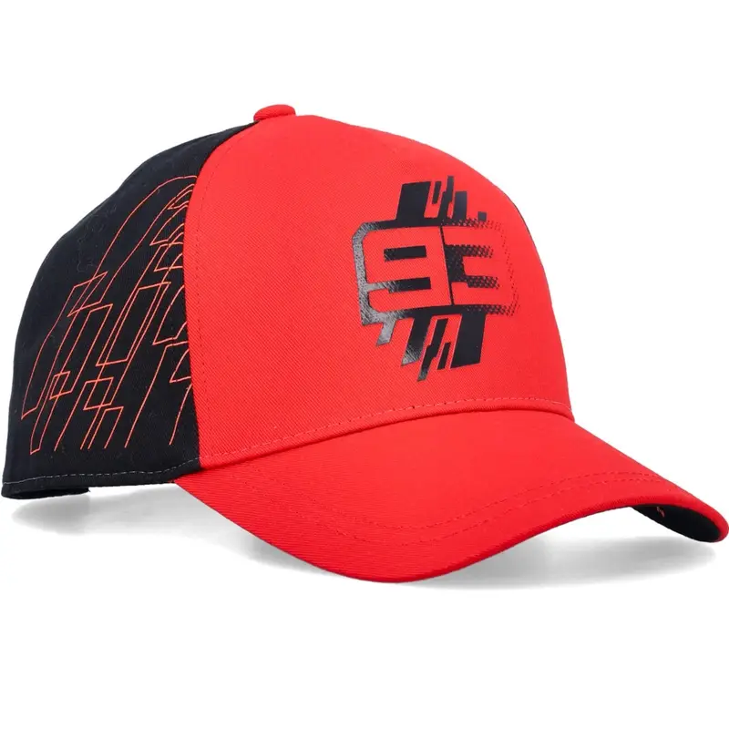 Rychlé Dodání Kšiltovka Ducati Marc Marquez Baseball Cap 93 and Rectangle Ground černo-červená