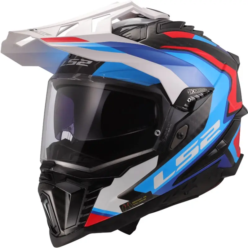 Aktuální Enduro helma na motorku LS2 MX701 Explorer C Frontier II bílo-modrá - II. jakost
