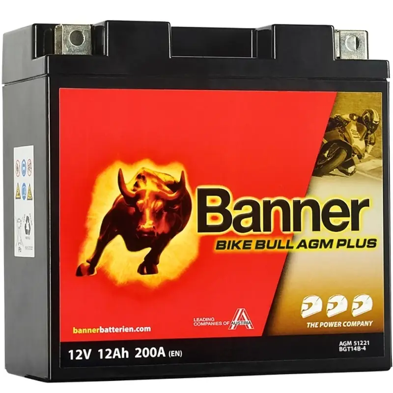 Tovární Cena AGM baterie Banner Bike Bull AGM PLUS AGM PLUS 512 21 / BGT14B-4 - GT14B-4
