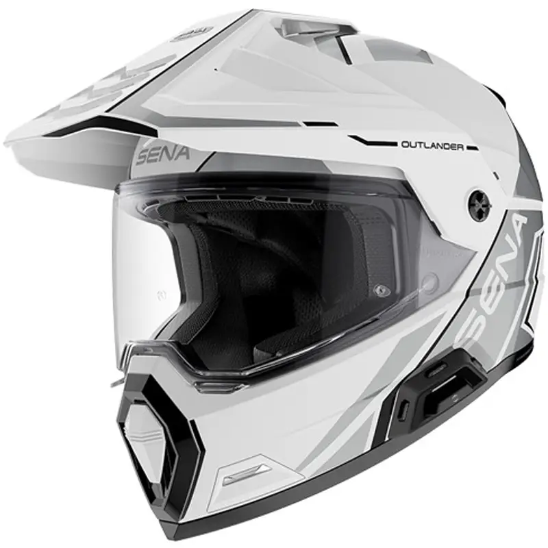 Enduro helma na motorku s headsetem SENA Outlander lesklá bílá Objednat Nyní