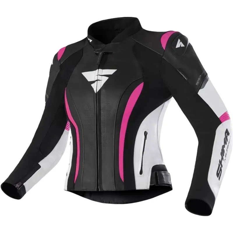Dámská bunda na motorku Shima Miura 2.0 černo-fluo růžová Oblíbený
