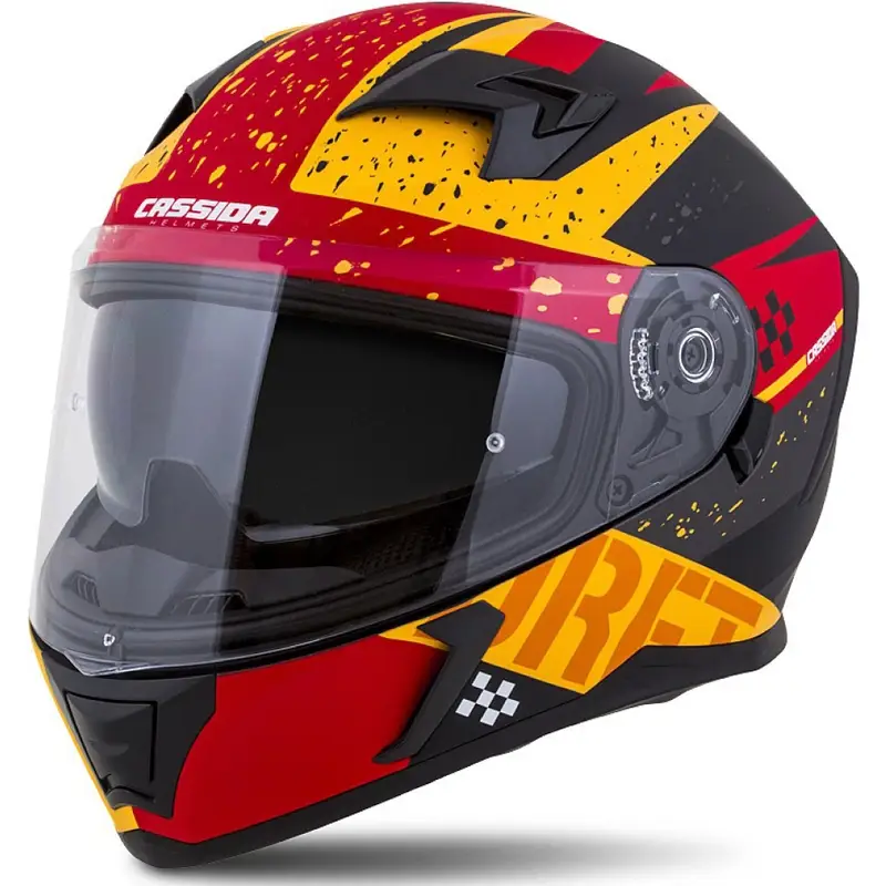 Integrální přilba na motorku Cassida Integral 3.0 DRFT oranžovo-fluo červená Poslední Šance