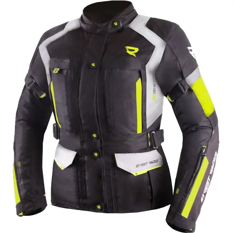 Speciální Cena Dámská bunda na motorku Street Racer Hilax černo-šedo-fluo žlutá