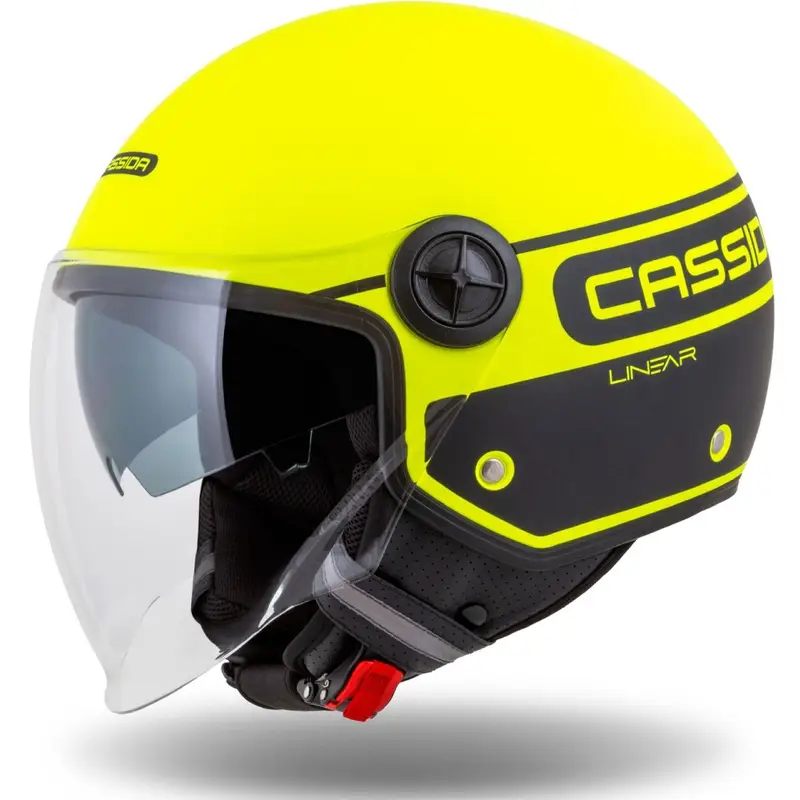 Otevřená přilba na motorku Cassida Handy Plus Linear fluo žluto-černá Originální