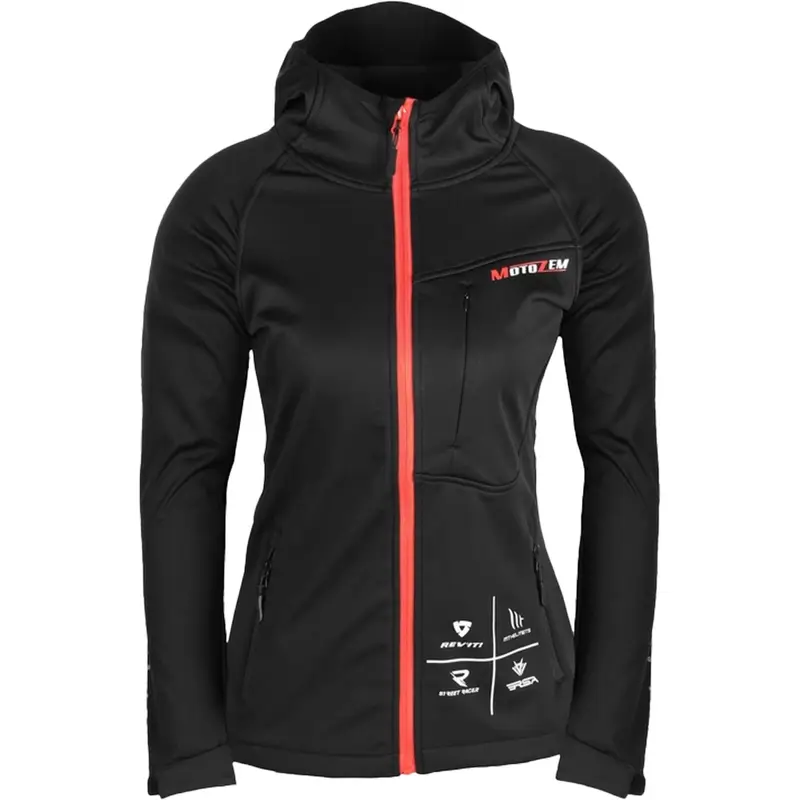Expresní Doručení Dámská softshellová bunda MotoZem Racing Team černo-červená
