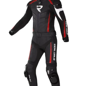 Kombinéza na motorku Street Racer Fast Track 2 černo-bílo-červená výprodej Pouze Dnes