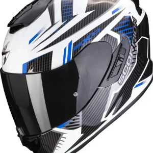 Vrácení Zdarma Integrální přilba na motorku Scorpion EXO-1400 EVO Air Shell bílo-modrá