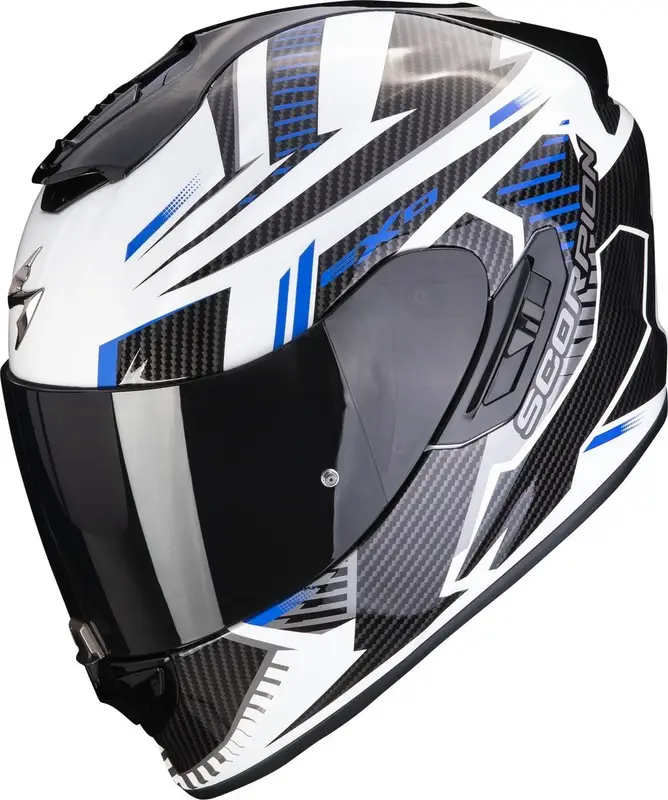 Vrácení Zdarma Integrální přilba na motorku Scorpion EXO-1400 EVO Air Shell bílo-modrá
