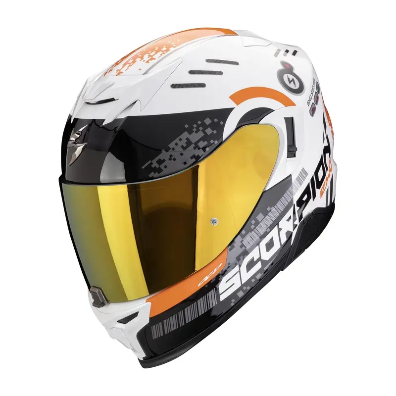 Ověřený Integrální helma na motorku Scorpion EXO-520 EVO AIR TITAN bílo-oranžová výprodej