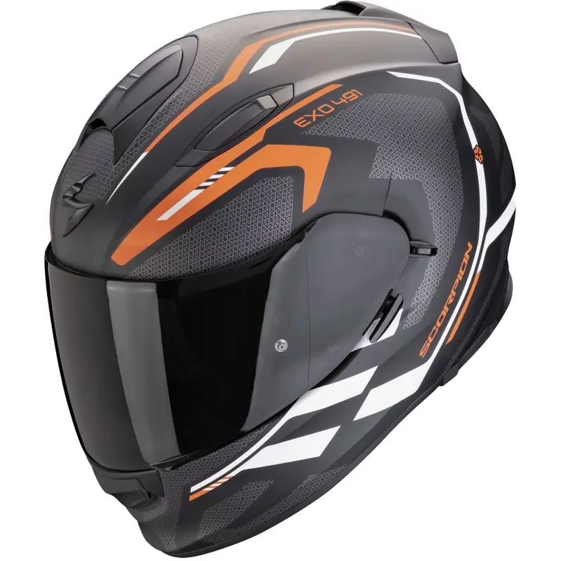 Integrální helma na motorku Scorpion EXO-491 KRIPTA matná černo-oranžovo-bílá Výprodej