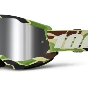 Bezpečná Platba Motokrosové brýle 100% STRATA 2 New War Camo zelené (stříbrné plexi)