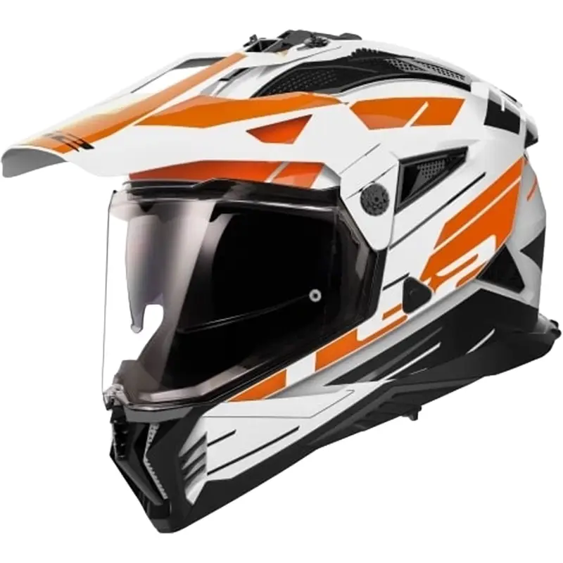 Enduro helma na motorku LS2 MX702 PIONEER II NAMIB bílo-oranžová Víkendová Akce