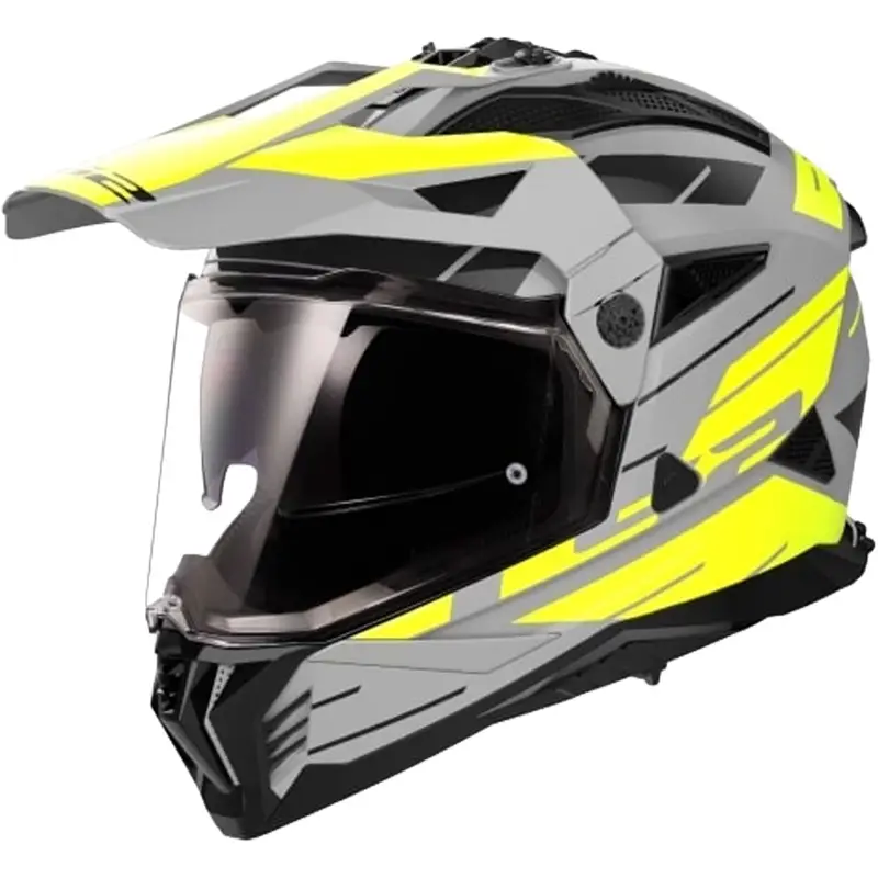 Vrácení Zdarma Enduro helma na motorku LS2 MX702 PIONEER II NAMIB šedo-fluo žlutá
