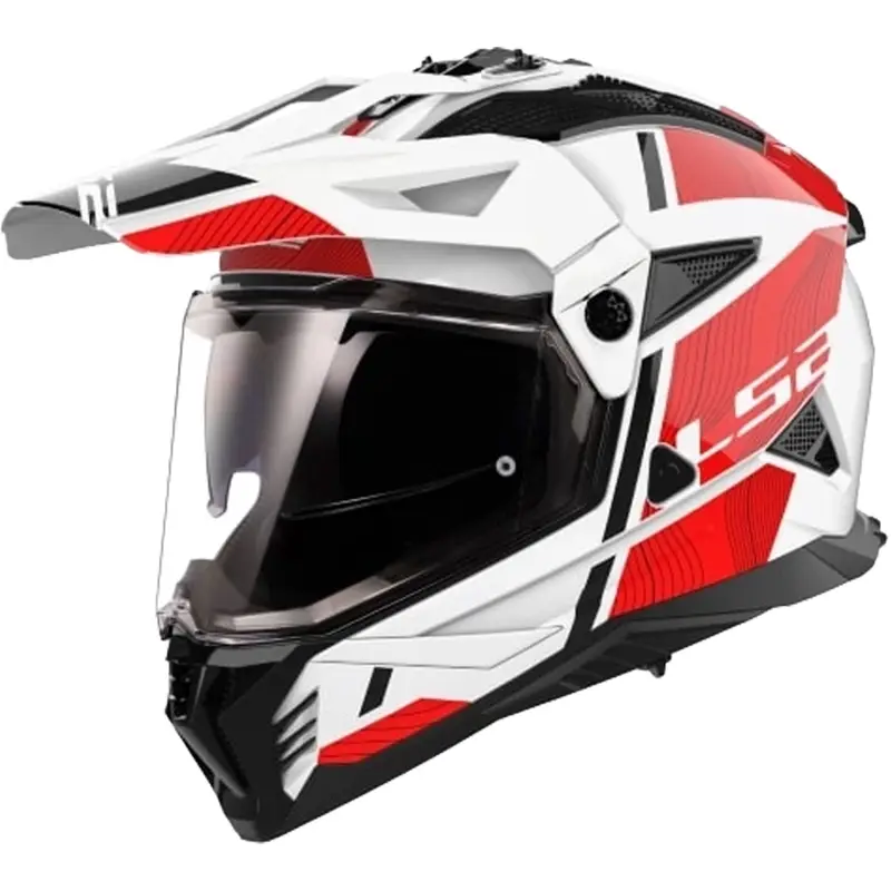 Enduro helma na motorku LS2 MX702 PIONEER II HILL bílo-červená Nová Kolekce