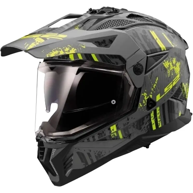 Sezónní Sleva Enduro helma na motorku LS2 MX702 PIONEER II CRAZY černo-fluo žlutá
