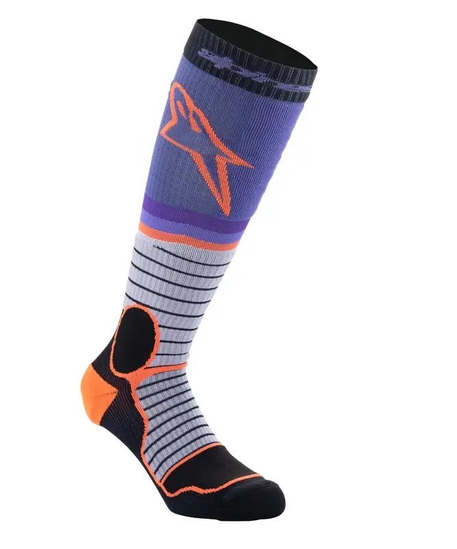 Ponožky Alpinestars MX PRO černo-šedo-fialovo-oranžová Finální Výprodej