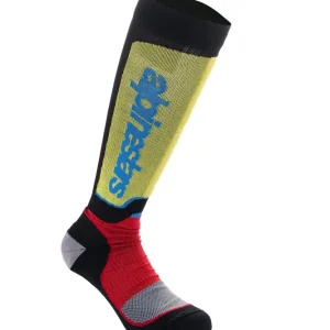 Vysoce Kvalitní Ponožky Alpinestars MX Plus černo-červeno fluo-žluto fluo-modré