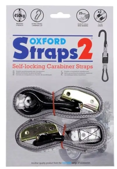 Nastavitelné a zesílené popruhy Oxford Carabiner Straps 25 mm šedé Sezónní Sleva