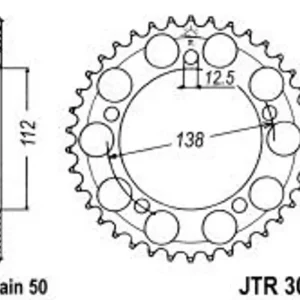 Speciální Cena Řetězová rozeta JT JTR 302-43 43 zubů, 530