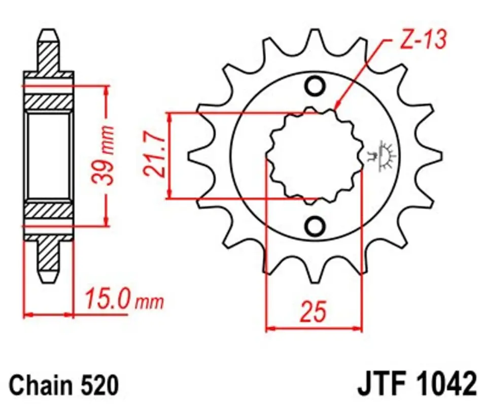Sezónní Sleva Řetězové kolečko JT JTF 1042-16 16 zubů, 520