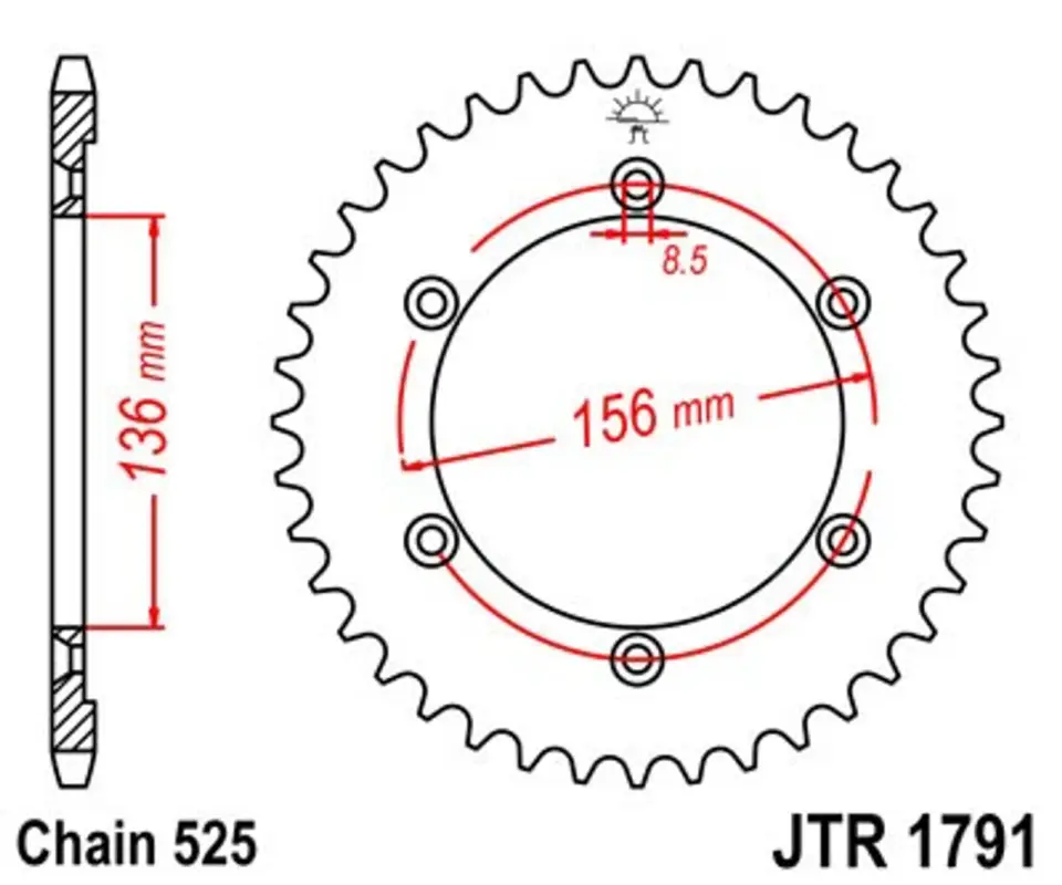 Top Prodej Řetězová rozeta JT JTR 1791-48 48 zubů, 525