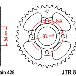 Značkový Řetězová rozeta JT JTR 835-50 50 zubů, 428