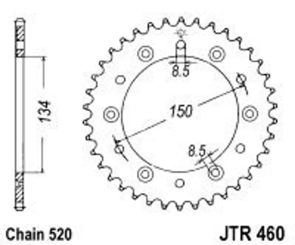 Vrácení Zdarma Řetězová rozeta JT JTR 460-47 47 zubů, 520