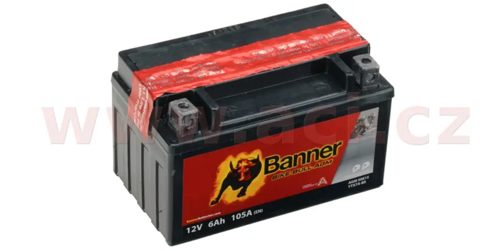 baterie 12V, YTX7A-BS, 6Ah, 105A, BANNER Bike Bull AGM 150x87x95 Horká Nabídka