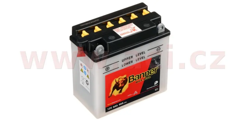 Jen Po Omezenou Doba baterie 12V, YB7-A, 8Ah, 90A, BANNER Bike Bull 135(145)x75x133