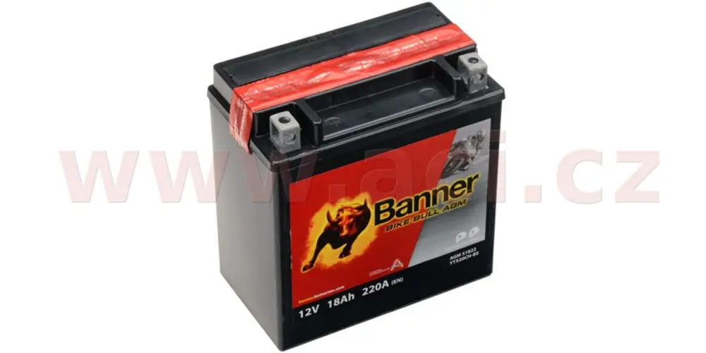 Cenový Hit baterie 12V, YTX20CH-BS, 18Ah, 220A, BANNER Bike Bull AGM 150x87x161
