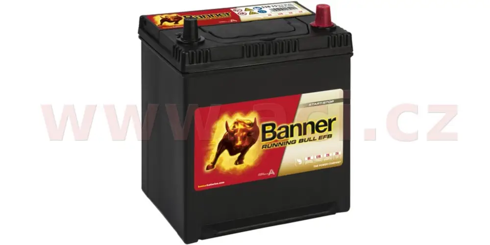 38Ah baterie, 400A, pravá BANNER Running Bull EFB 187x127x204(226) (pro vozidla Mazda, Mitsubishi, Nissan, Subaru, Toyota) Poslední Šance