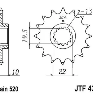 Vrácení Zdarma Řetězové kolečko JT JTF 432-15 15 zubů, 520
