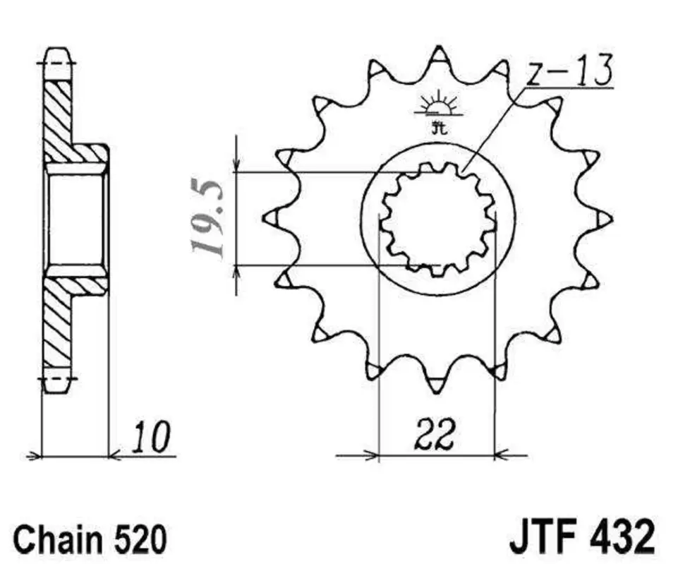 Vrácení Zdarma Řetězové kolečko JT JTF 432-15 15 zubů, 520
