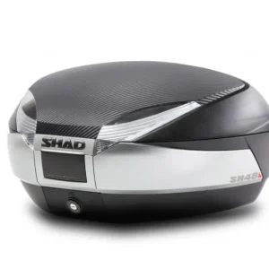 Vrchní kufr na motorku s barevným krytem SHAD SH48 Karbon se zámkem PREMIUM SMART Autentický
